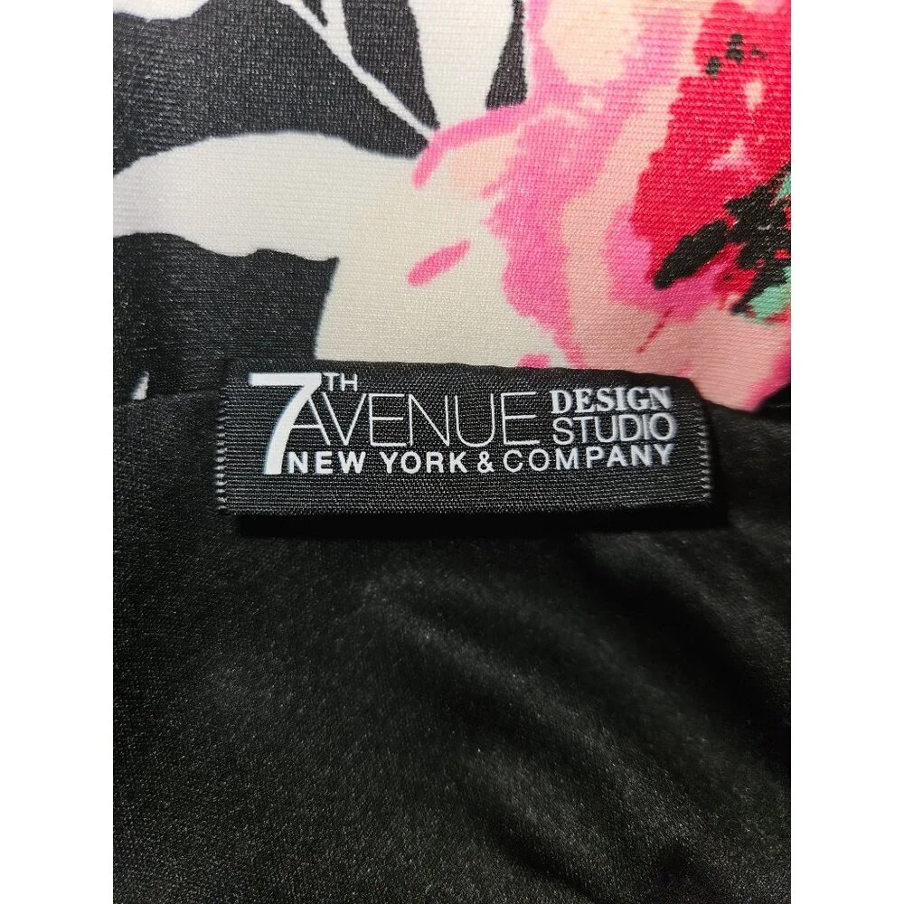 7th Avenue Design Studio Pink Floral Lined A Line Midi Skirt Women 6 - Picture 7 of 10